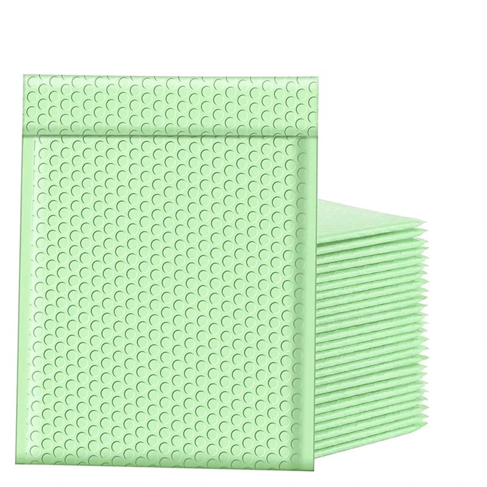Buste postali imbottite a bolle da 100 pezzi buste a d'aria con chiusura autoadesiva(Light green,13 * 18cm)