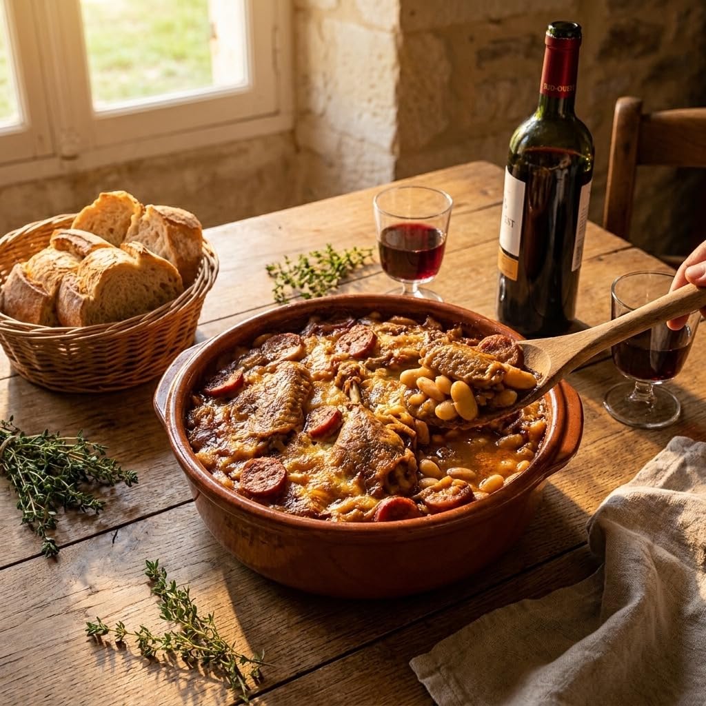 Cassoulet aux Manchons de Canard Confits 1500g et sa Cassole en Terre Cuite