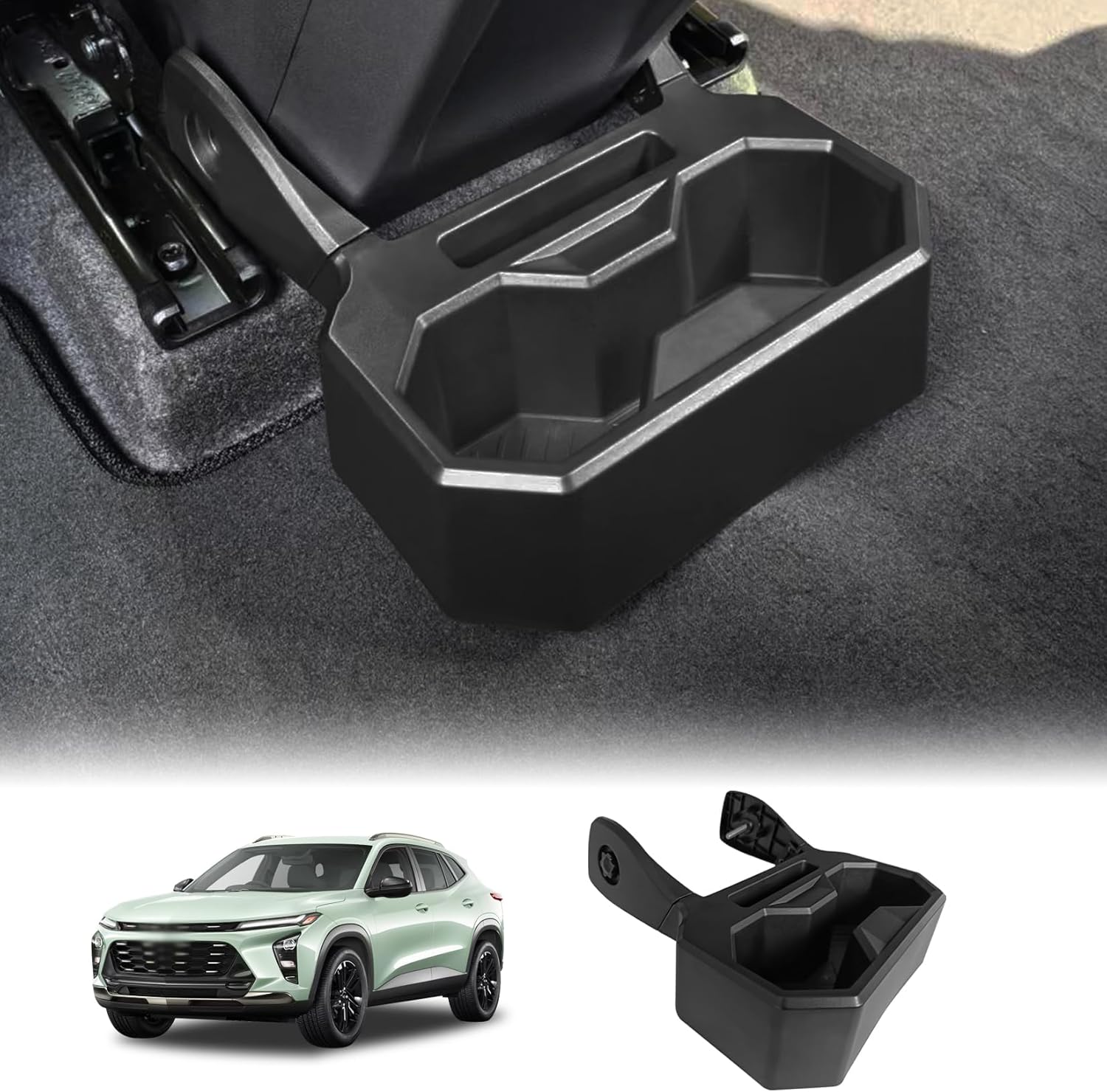 Backseat Floor Cup Holder Compatible with Chevrolet/Chevy Trax 2024 2025 Console Mounted Drink Holder Rear Storage Organizer Interior Accessories