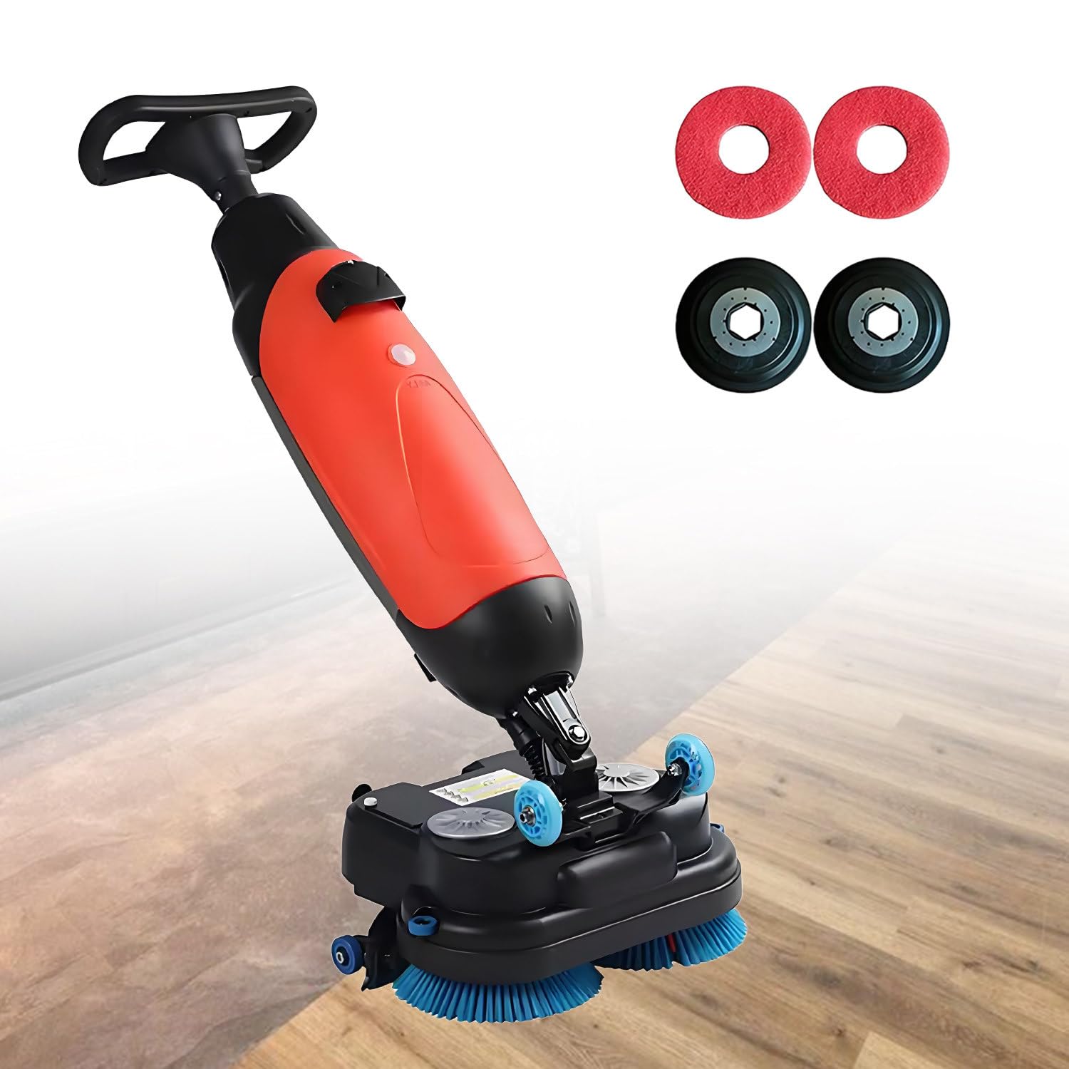 GLBMXDD Commercial Floor Scrubber Machine, Lightweight Automatic Floor Scrubber, 360° Cleaning Structure,Quickly vacuums up after washing, Perfect for offices, warehouses or retail stores