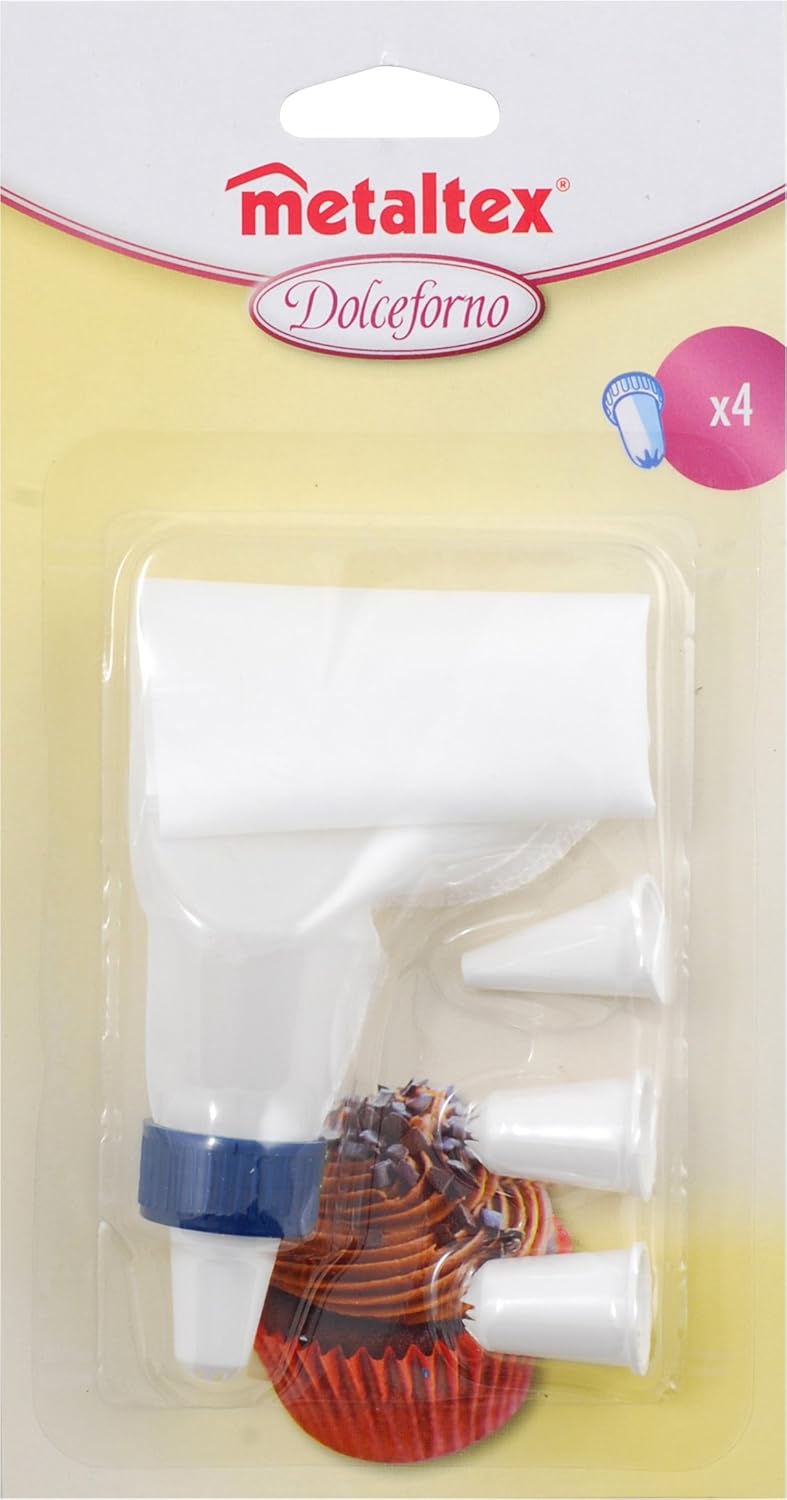 Metaltex Icing Bag with 4 Nozzles, Nylon