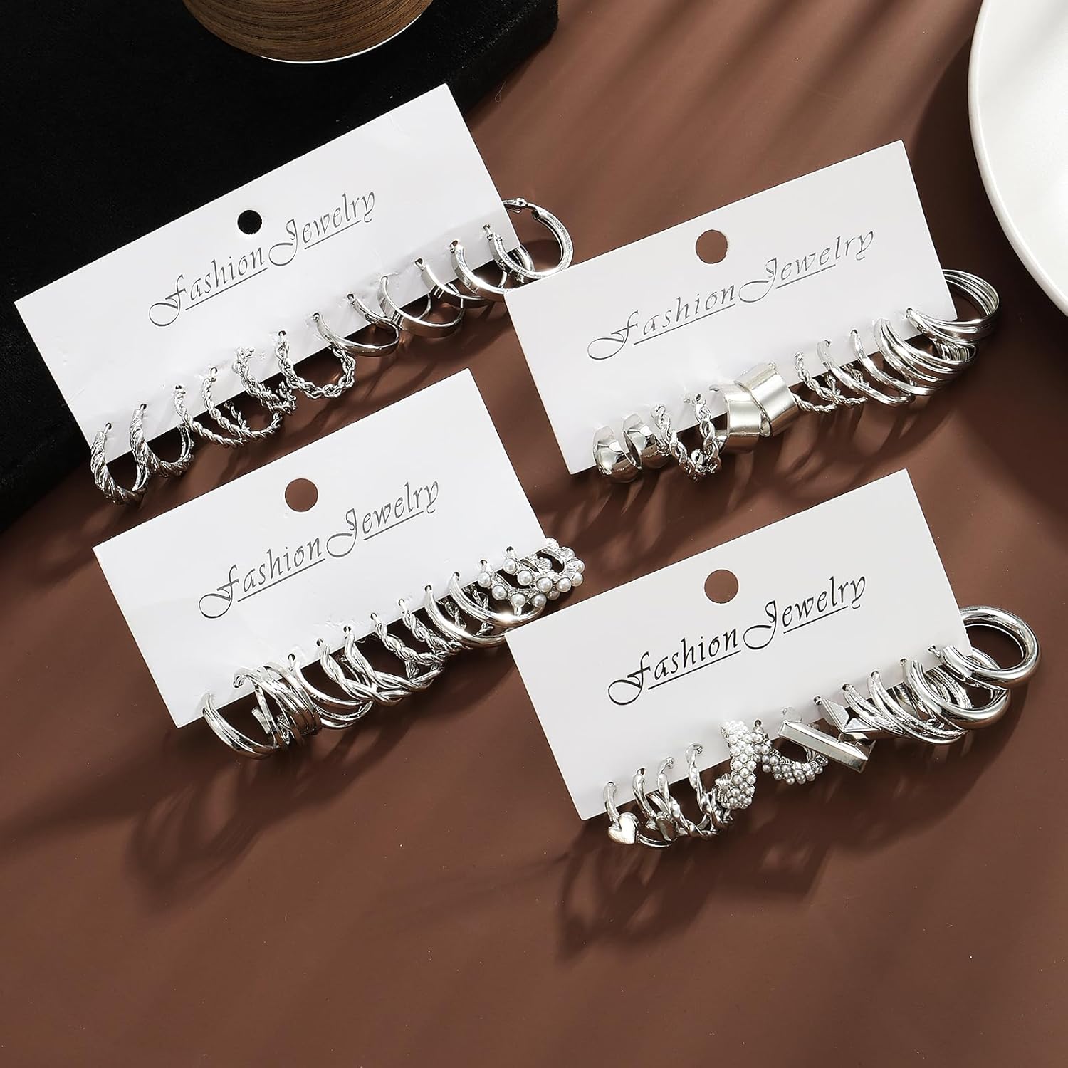 IFKM 24 Pairs Gold Hoop Earrings Set for Women Hypoallergenic Chunky Chain Twisted Open Hoops Dangle Earring Packs for Birthday Party Christmas Fashion Jewelry Gift - Image 5