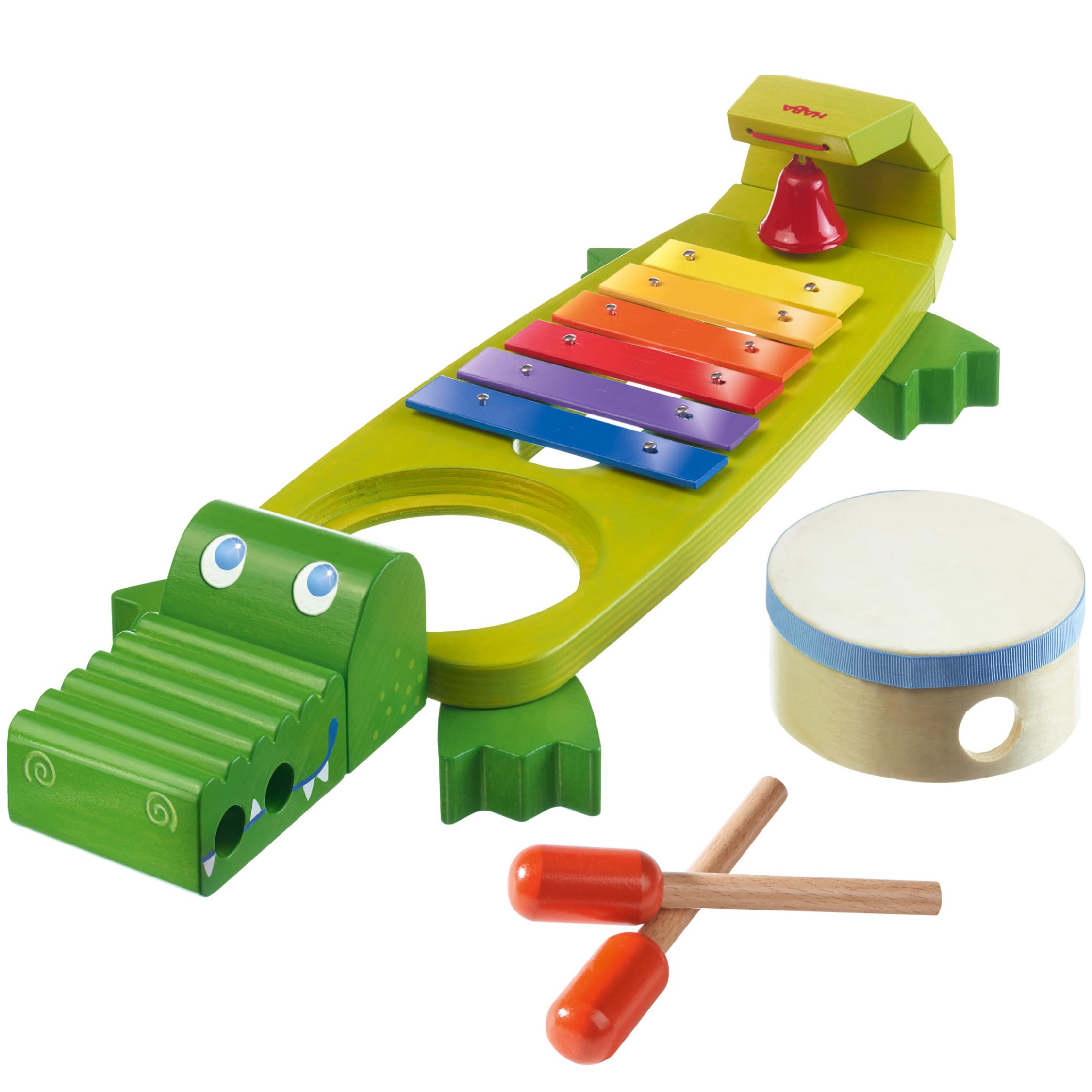 HABA - Jeux d'instruments et de Musique - Xylophone - Crocodile Musical - 2 Ans et Plus - 302566