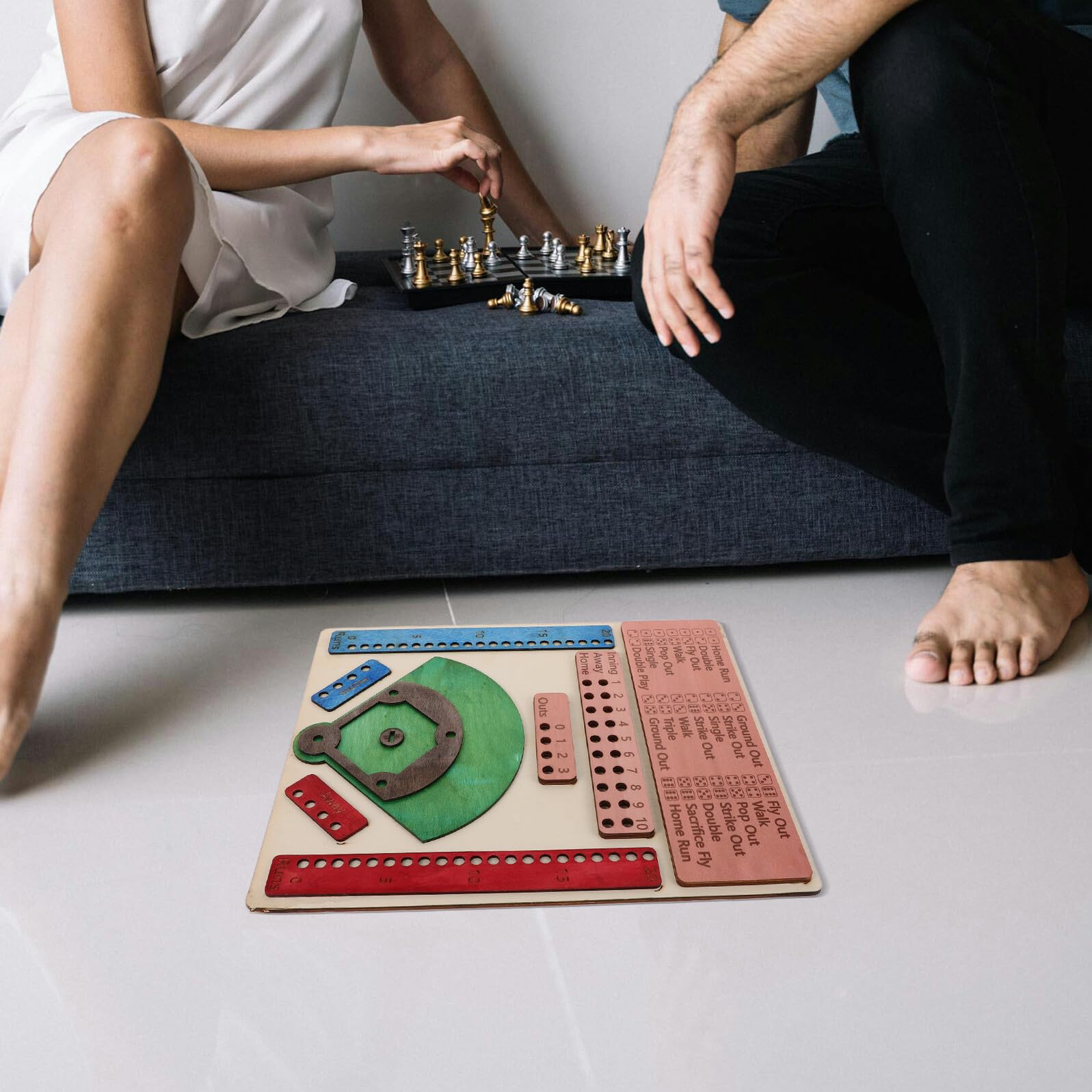 Hemobllo Gioco da Tavolo Baseball in Legno Design Vivace e Portatile per Feste e Festival Gioco Creativo da Tavolo per Divertimento e Socializzazione