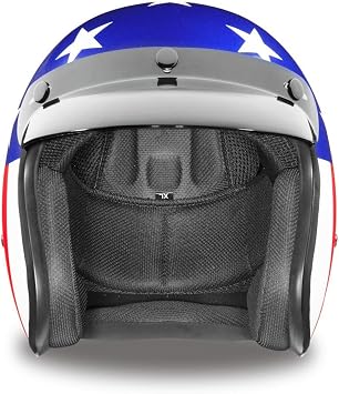 Daytona Cruiser Open Face Motorcycle Helmet - Visor & Graphics - Captain America | DOT Approved