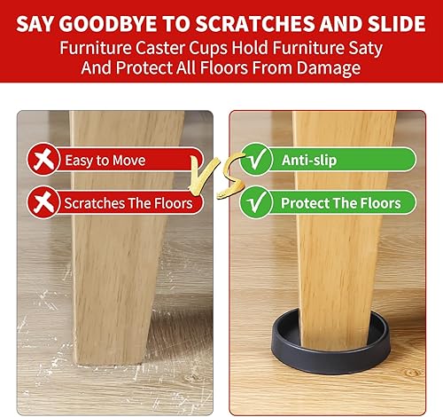 Miniatura 4 de Posavasos antideslizantes para muebles, almohadillas antideslizantes de 2.5 pulgadas para suelos de madera dura, 8 tazas redondas de goma para