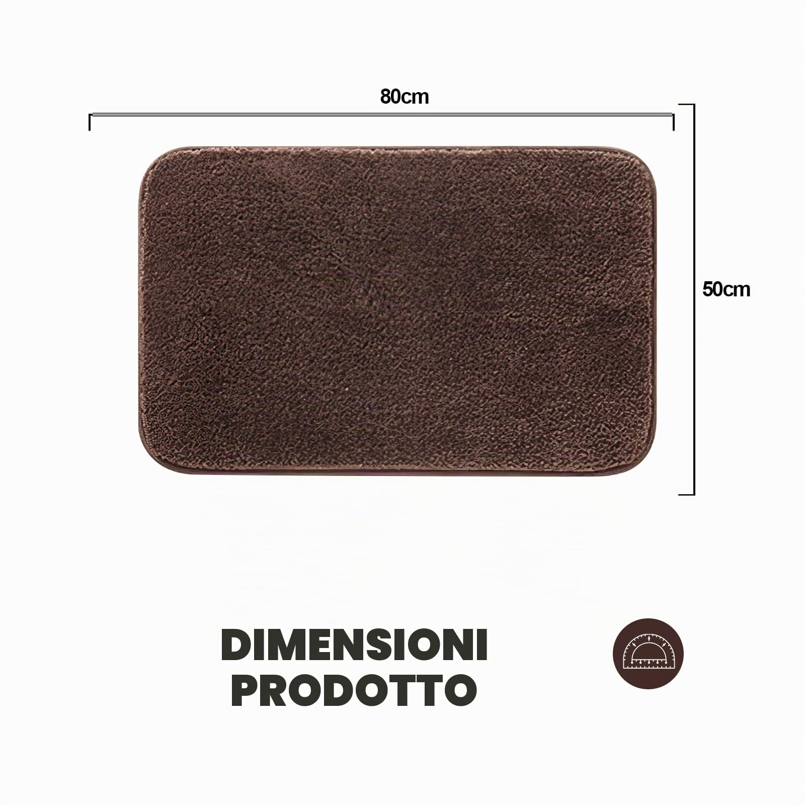 GONICVIN Tappeto da bagno, 50 x 80 cm, in soffice microfibra, assorbente, antiscivolo, lavabile in lavatrice, per vasca, doccia e bagno (marrone scuro)