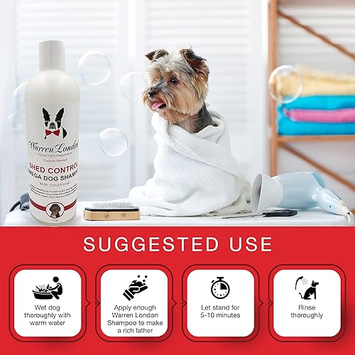 Miniatura 4 de Warren London Shed Control - Champú para perros para desprendimiento Champú y acondicionador 2 en 1 para perros Nutre los folículos pilosos con