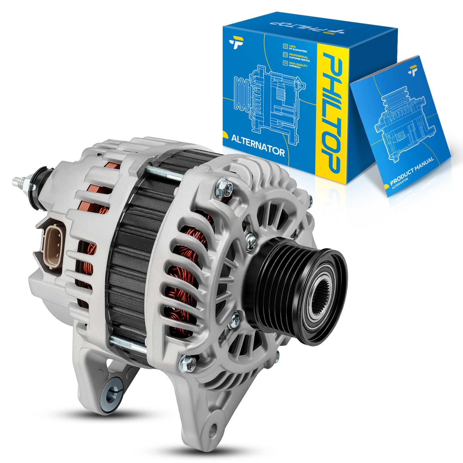 PHILTOP New 11343N Alternator Compatible with 2005-2010 Nissan Sentra 2.0L