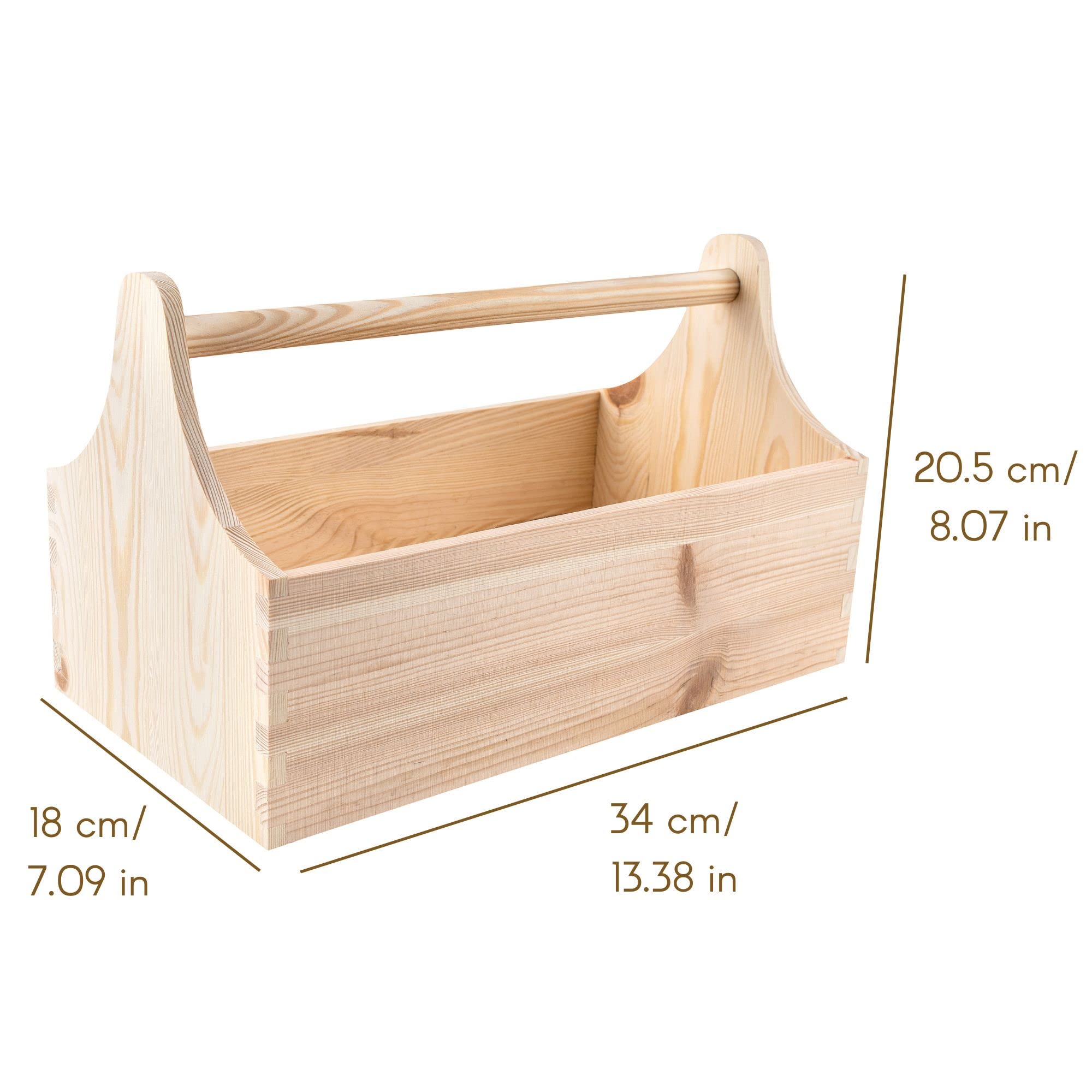 Creative Deco Unpainted Wooden Toolbox Storage Box | 13.38 x 7.08