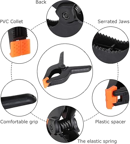 Miniatura 3 de LANIAKEA 16 abrazaderas de resorte de 6 pulgadas. Abrazaderas resistentes de muselina de nailon, clips de fondo de cabina de fotos para soporte de