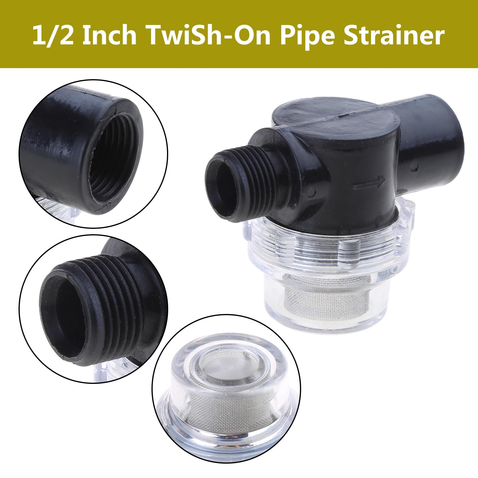 Filtro per pompa dell'acqua, 1/2 pollice tubo arb in linea filtro Twist-On spruzzatore filtro per pompa dell'acqua s camper avena