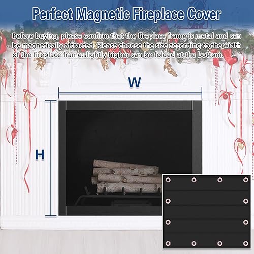Miniatura 7 de Funda para chimenea, manta magnética para chimeneas que detiene la pérdida de calor, tapón de chimenea para interiores, ahorra energía, cubierta