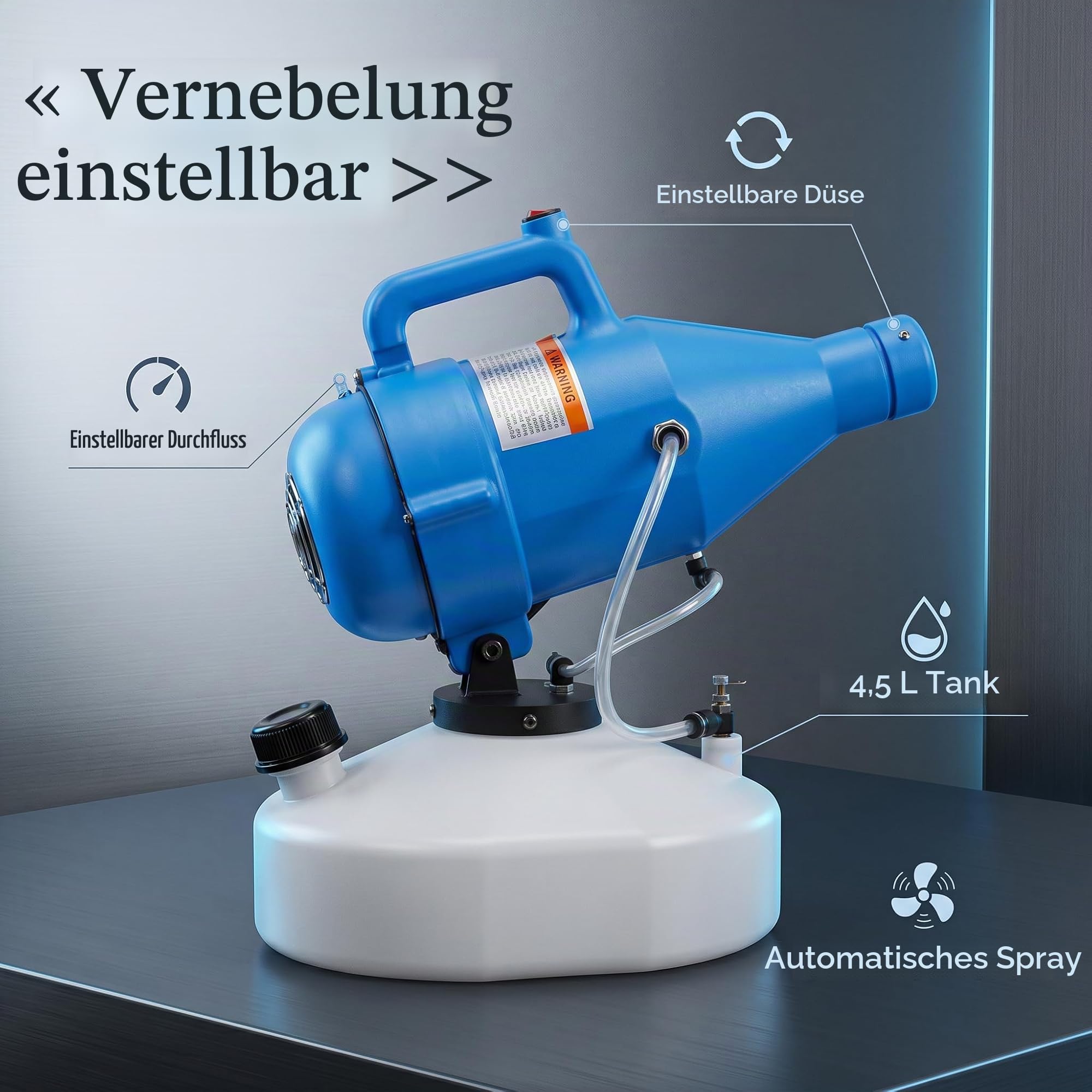 1400W Elektrischer ULV Nebel Sprüher, Sprüher Elektrischer ULV Nebel Vernebler Maschine für Hotels, Einkaufszentren, Restaurants (EU-Stecker 220 V)