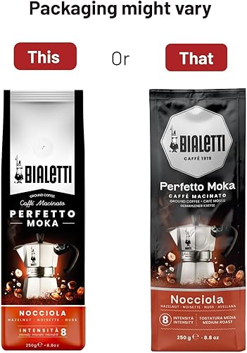 Miniatura 5 de Bialetti - Perfetto Moka Nocciola Café molido de tostado medio, aroma a avellana, 8.8 oz - 250 g, bolsa con válvula de conservación del sabor