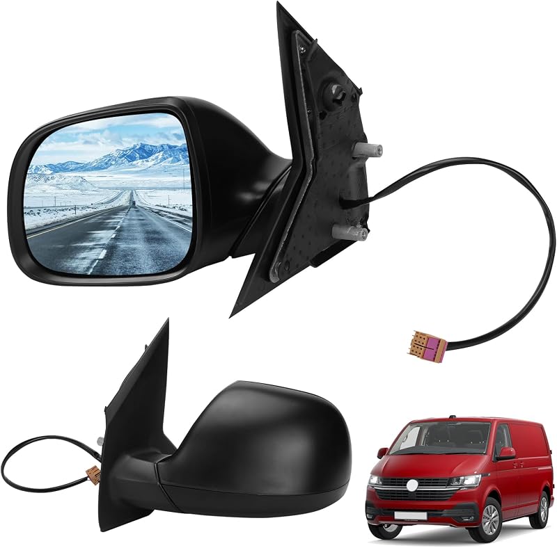 ZWPARTS Elektromos Visszapillantó Tükör VW T6 2015-2024 Modellekhez - Bal Oldali, Behajtható, Fűthető, Konvex Vezetőoldali Tükör