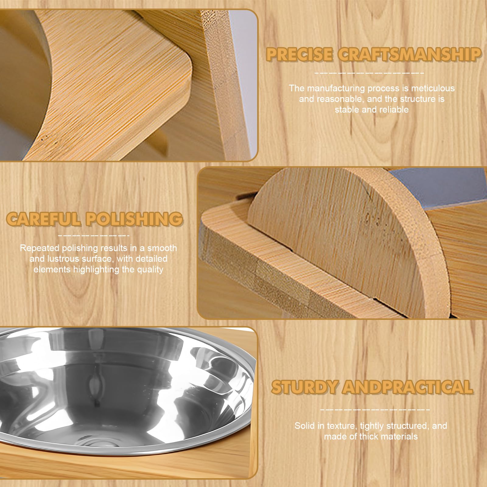 Comedero Perro Elevado para Perros con Altura Ajustable, Comedero para Perro con Soporte Antideslizante y 2 Cuencos de Acero Inoxidable, Regulable para Perros y Gatos
