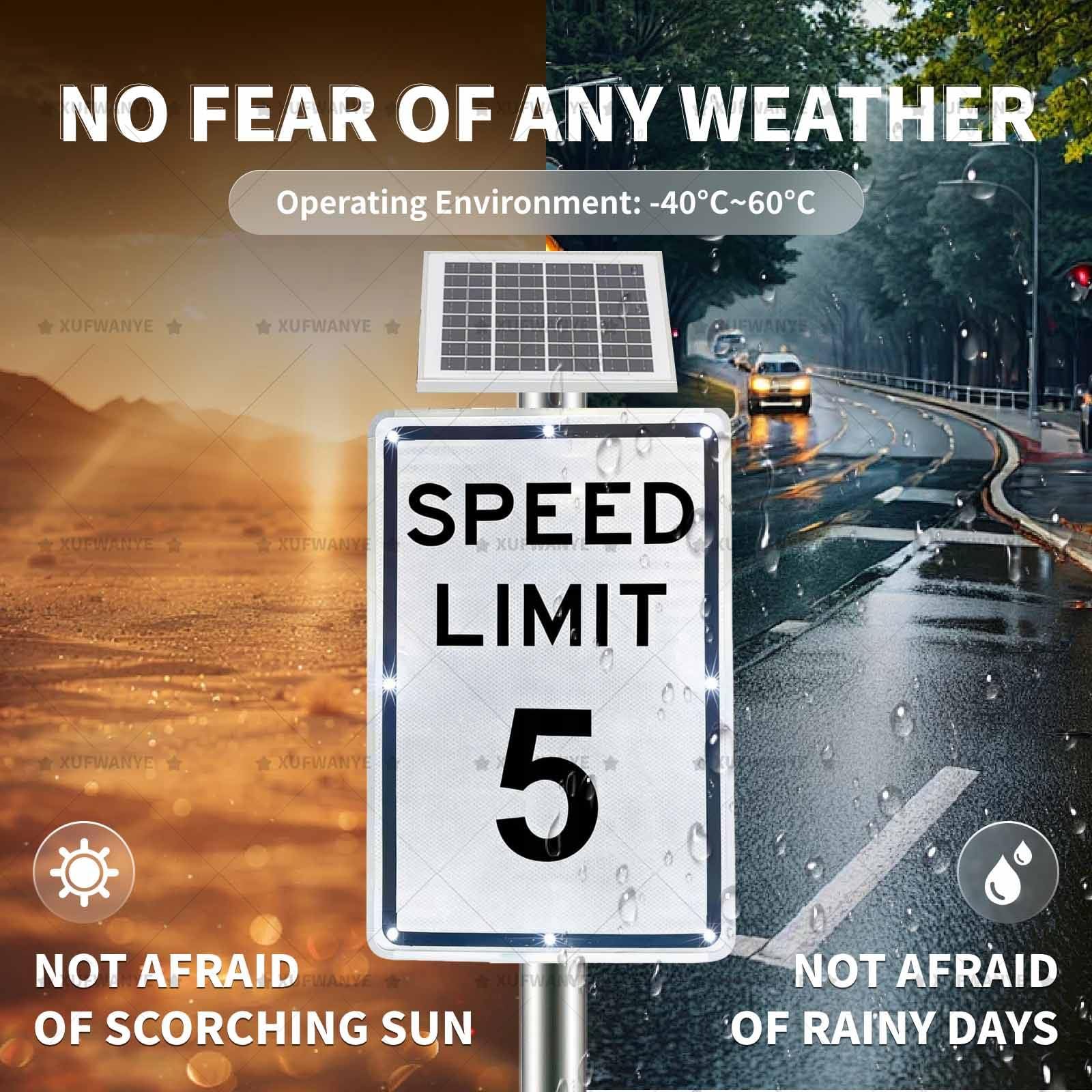 Carteles Solares de Velocidad 5-95 mph, Cartel Exterior, Números Personalizables, Alta Visibilidad Día/Noche, 45x60 cm, Fácil Montaje, para Carreteras, Escuelas, Estacionamientos 85