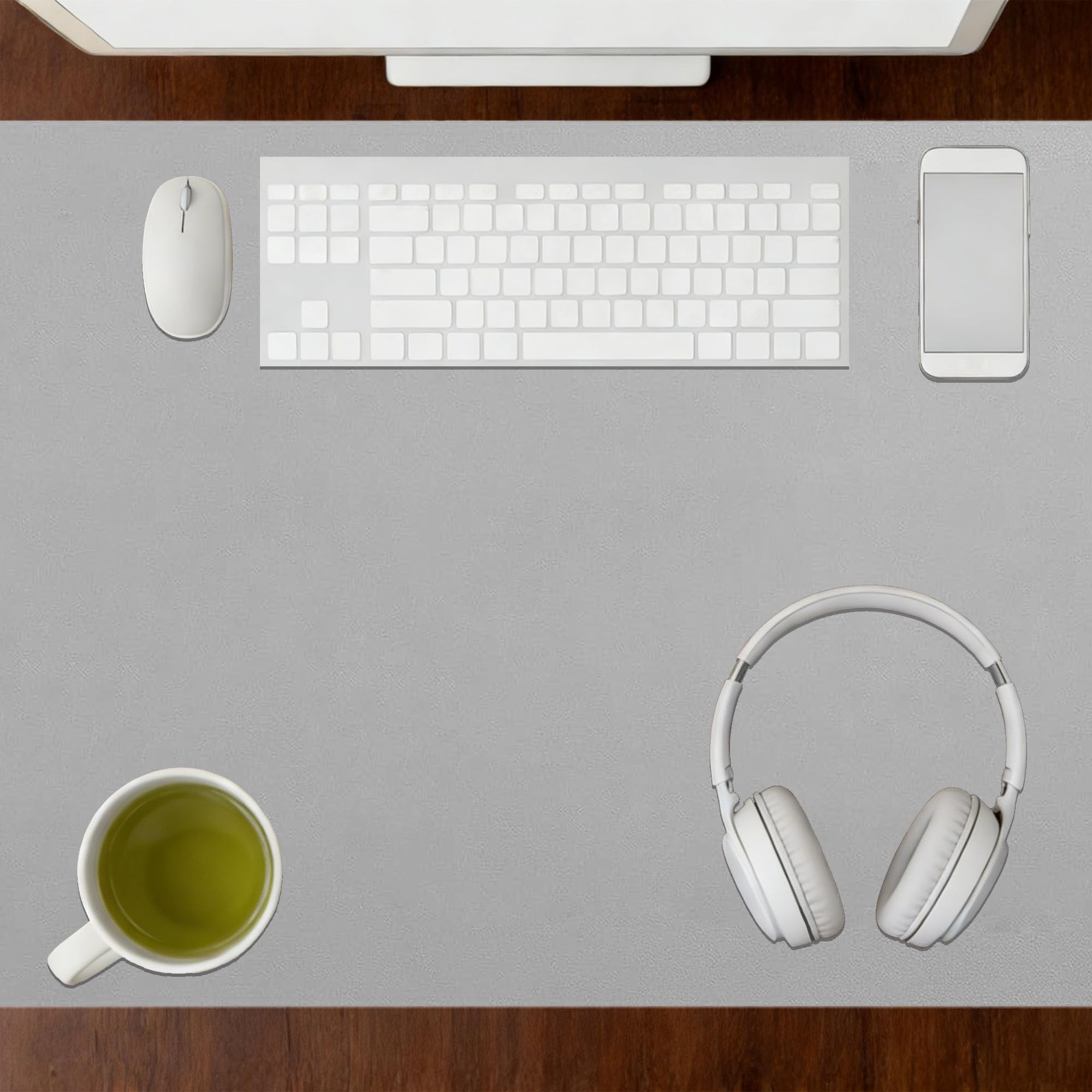 Desk Pad 50 x 118 cm Non Slip Non Slip Writing Pad Spill Resistant Durable Design Ideal Keyboard Mat for Office and Home, Grey