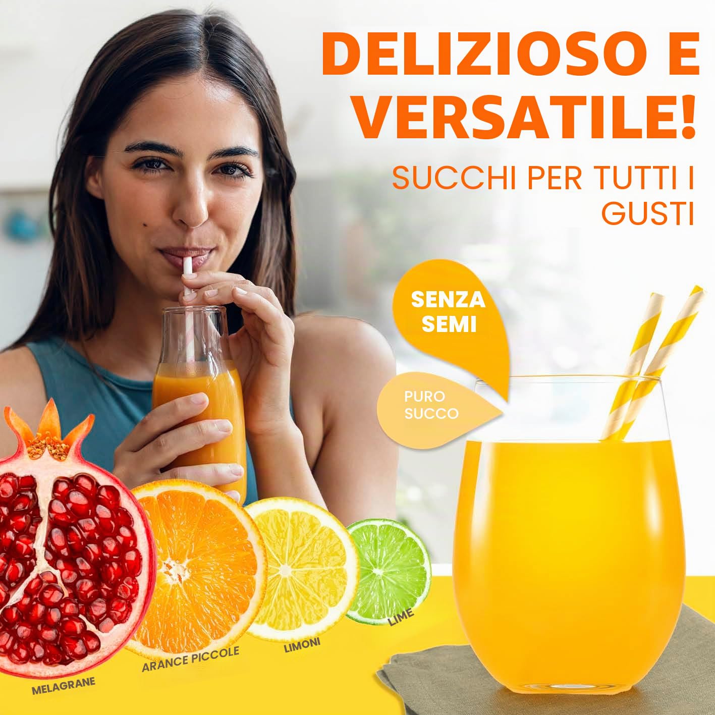 Lumaland Estrattore di Succo Manuale, Spremiagrumi in Ghisa, Senza Sforzo, Pressa Professionale per Frutta e Verdura Arance, Limone, Agrumi, Pompelmo, Melograni, Slow Juicer, Facile da Pulire, Nero