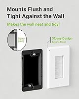 Vista 9 de Placa de pared con cepillo con soporte de montaje, cubierta decorativa para pasar cables de bajo voltaje, ocultador de cables de una sola banda