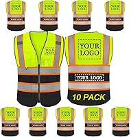 Vista 32 de BeautyWill Chaleco de Seguridad con Logo Personalizado Clase 2 Chaleco Reflectante de Alta Visibilidad Chaleco de Construcción Transpirable