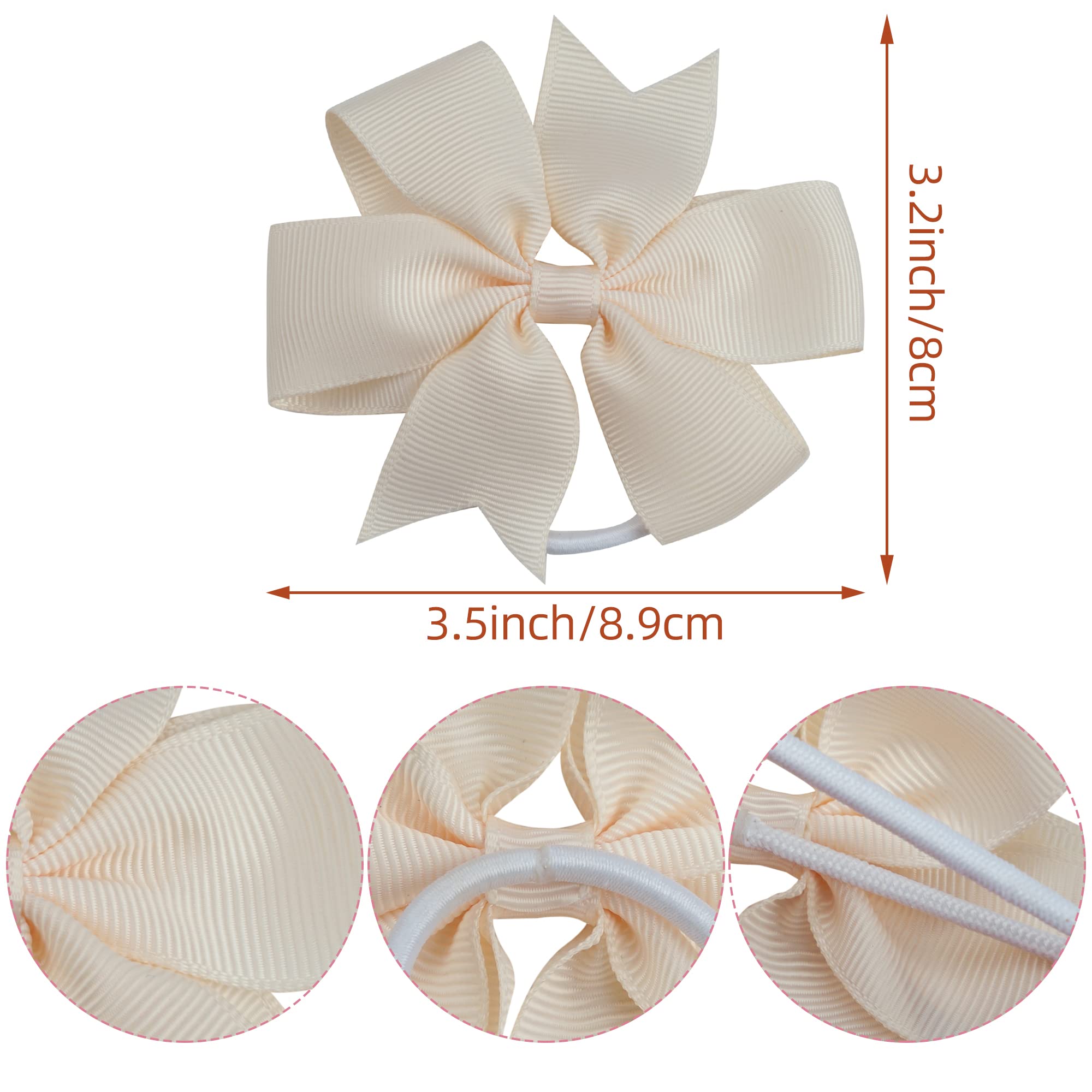 JOYOYO 40 Pcs Hair Bow Bobbles for Girls and Toddlers Hairbands Hair Bows - Medium Size 3 Inch Ribbon Bows Pinwheel Style Pastel Colors - Image 2