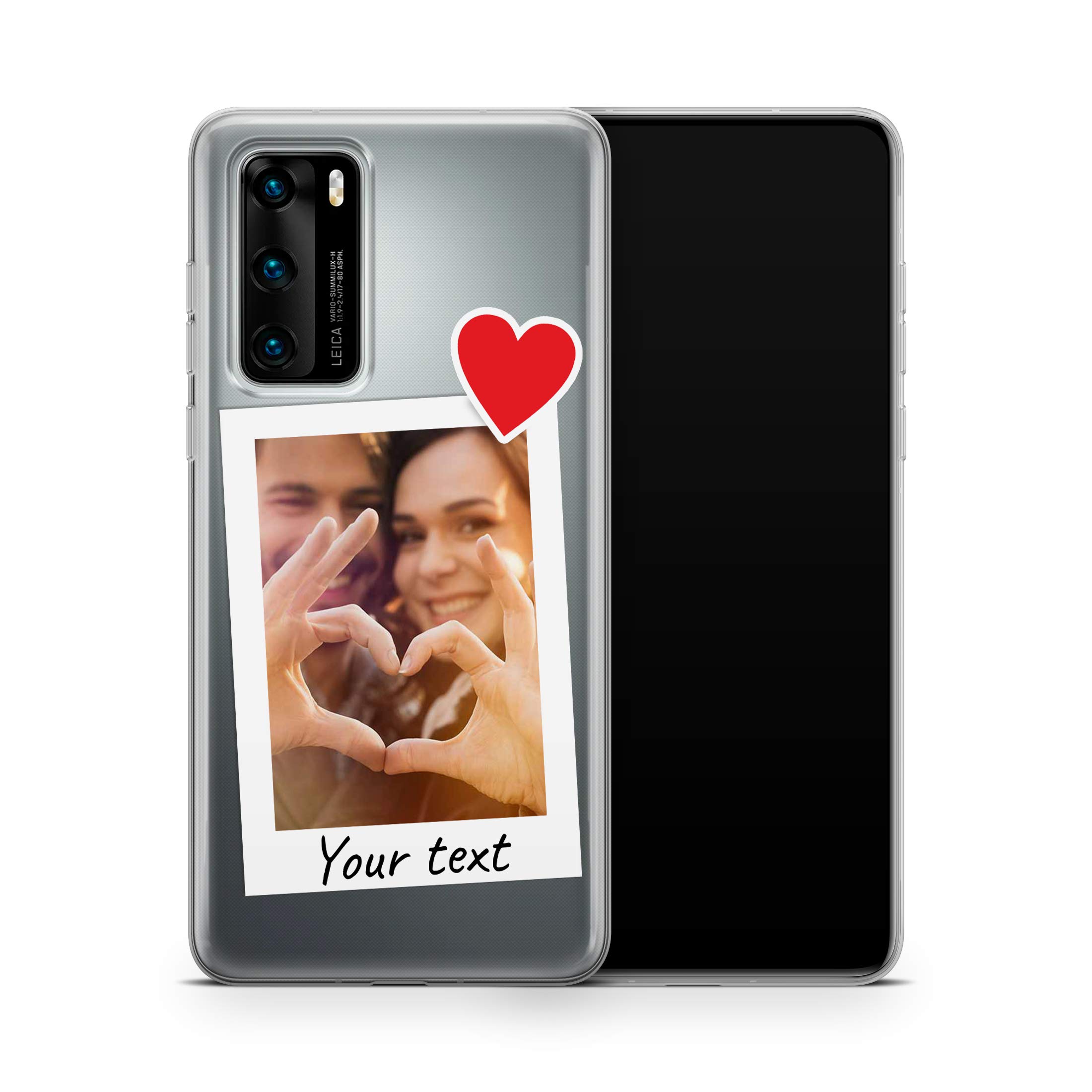 Sunrive Personalizzate Cover compatibile con Huawei P40 personalizzabile con Foto Testi Frase Logo Disegni e Grafiche Personalizzata, assorbimento degli urti morbido TPU trasparente