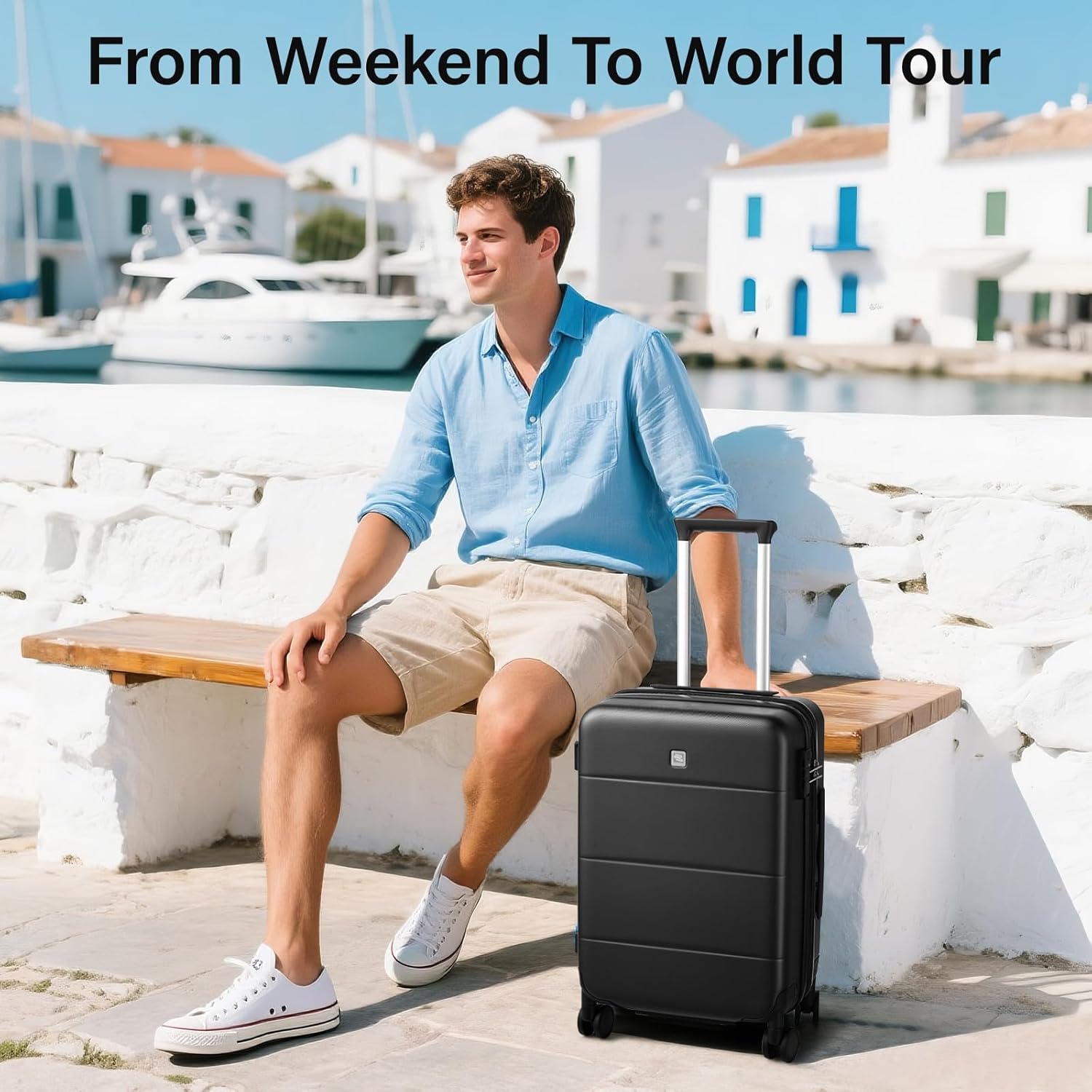 Hanke Expandable Luggage Sets 3 Piece with Spinner Wheels, 20/24/28" Hardside Carry On Luggage Large Suitcase, All-PC Hard Shell Luggage, TSA Lock, Lightweight Durable (Jet Black) - Image 9