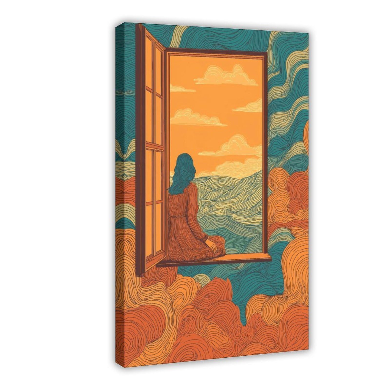 YWTJAX Surreal Landscape Poster Canvas Poster for Office Decor Gift