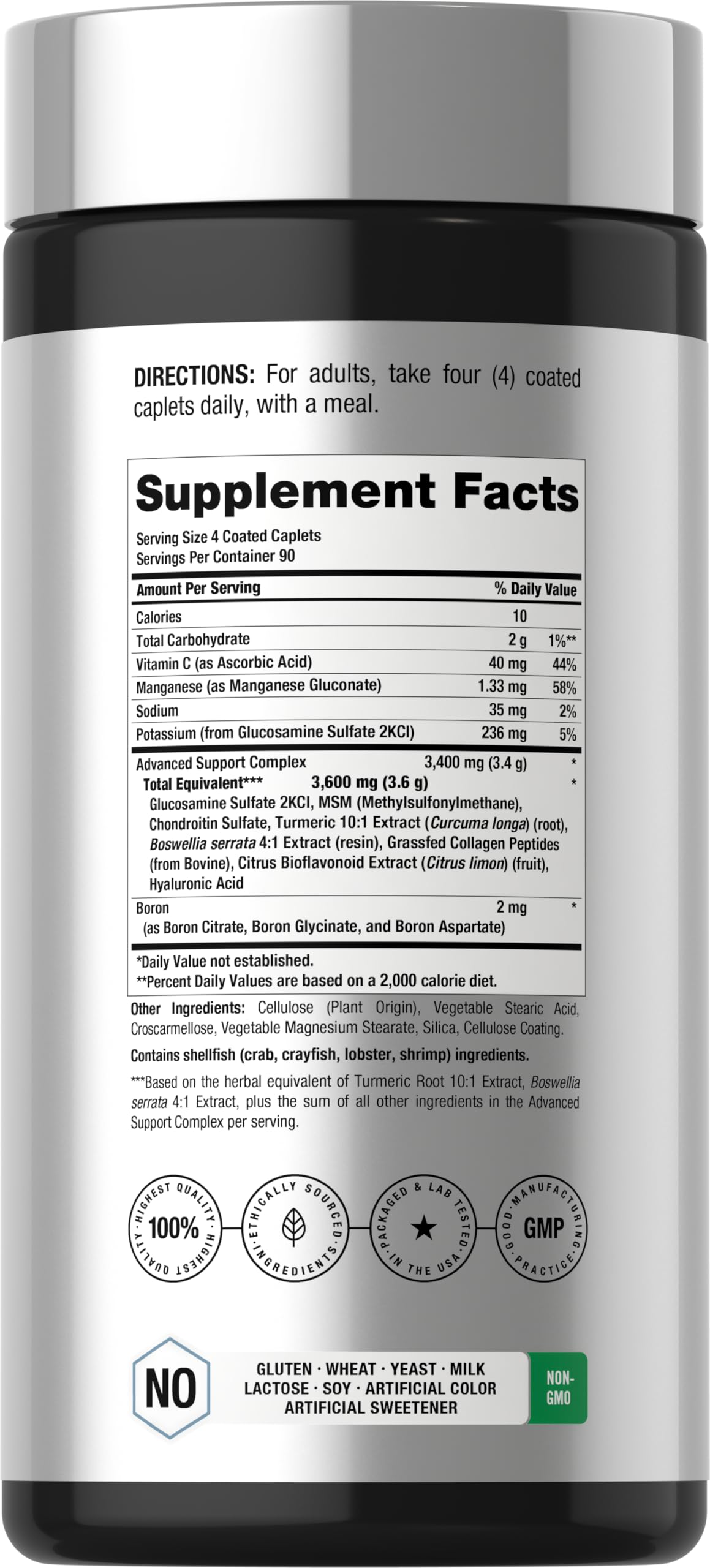 Horbäach Glucosamine Chondroitin MSM | 360 Caplets — Amazon image 2