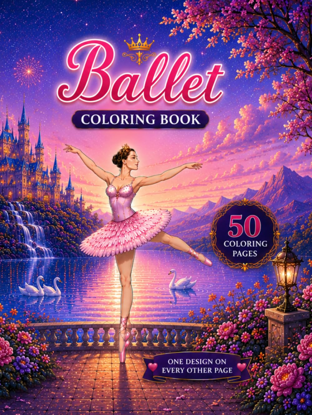 Ballet Coloring Book: 50 Beautiful Ballet Coloring Pages
