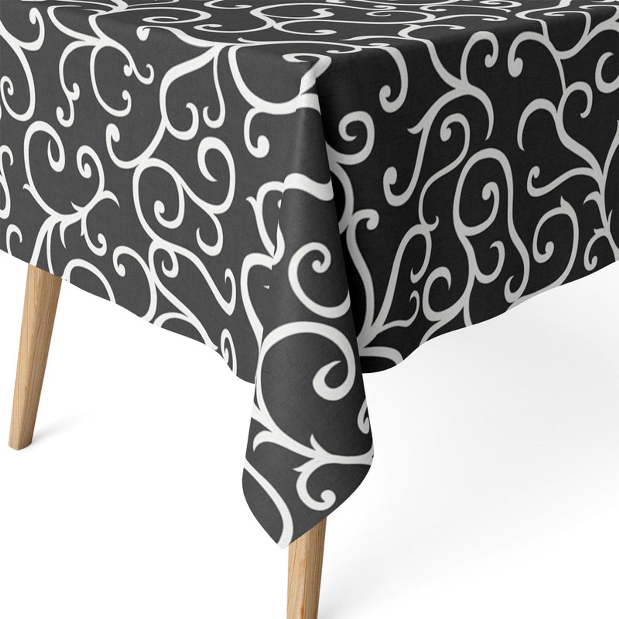 ECOMMERC3 | Stain Resistant Tablecloth for Rectangular Table Size 220 x 140 cm - Stain Resistant Extra Soft and Waterproof Tablecloth Black
