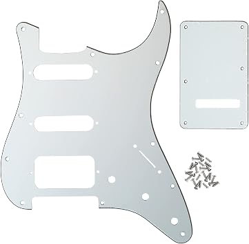 11 Hole HSS Pickguard Scratch Plate Guitar BackPlate Set for Standard Guitar Part 3Ply Ivory