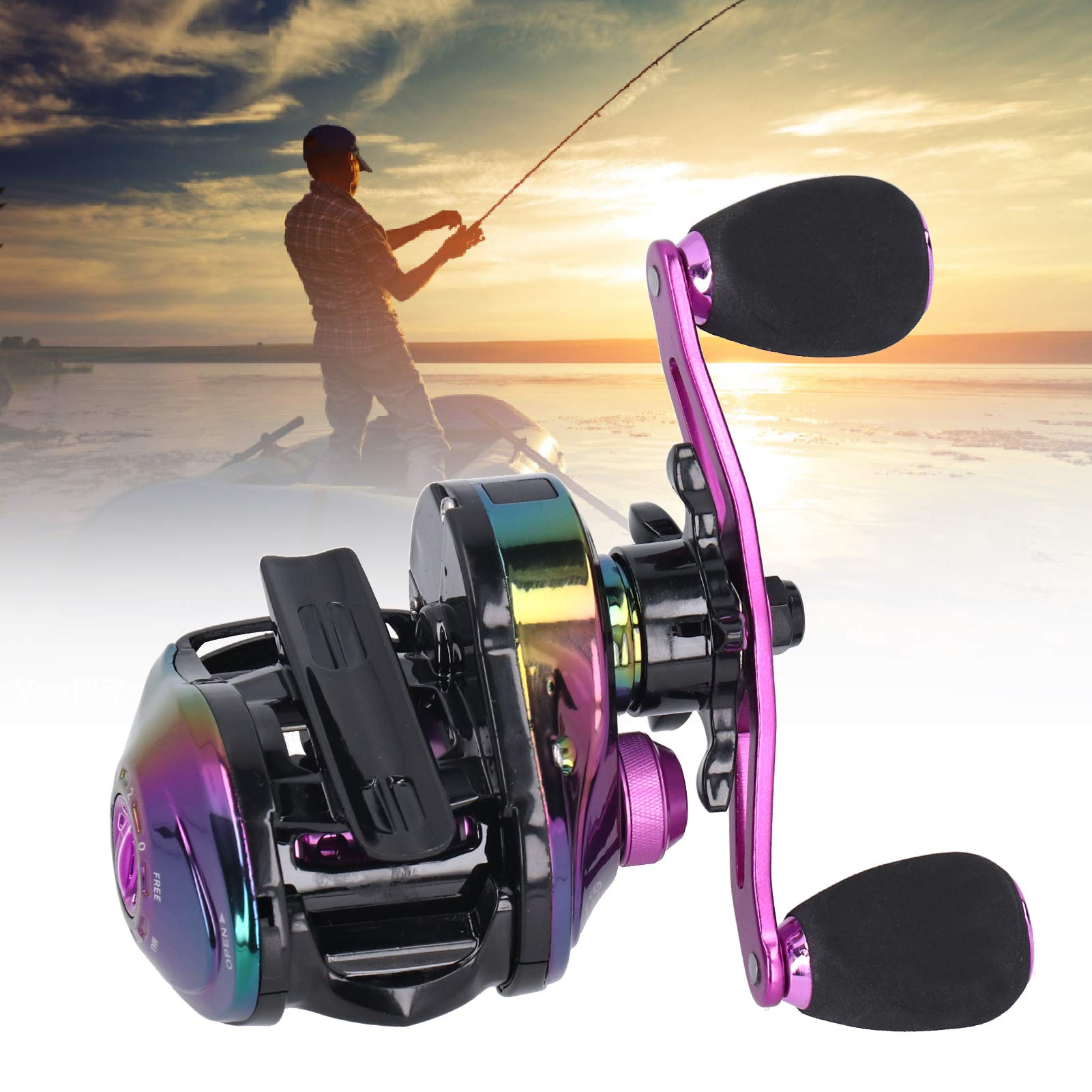 DAUERHAFT Fishing Reel, 12 Speed Magnetic Brake Baitcast Fishing Reel Gear Ratio 8 1:1 Reel with Stainless Steel Bearing Fishing Wheel Baitcasting Reel (Left) Sports & Outdoors