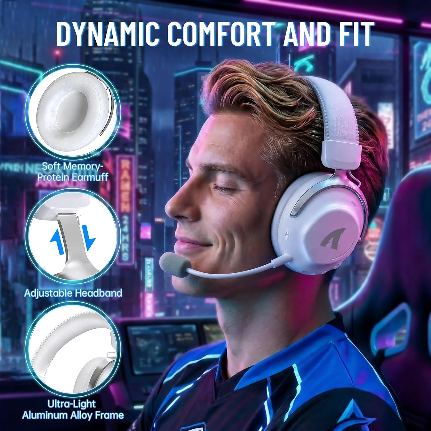ATTACK SHARK L50 PRO Wireless Gaming Headset(White) image 3