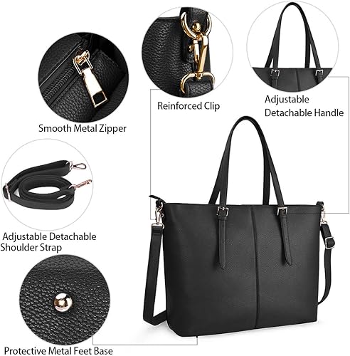 Miniatura 4 de Bolsa de mano para computadora portátil de 15.6 pulgadas para mujer, bolsa de trabajo de oficina
