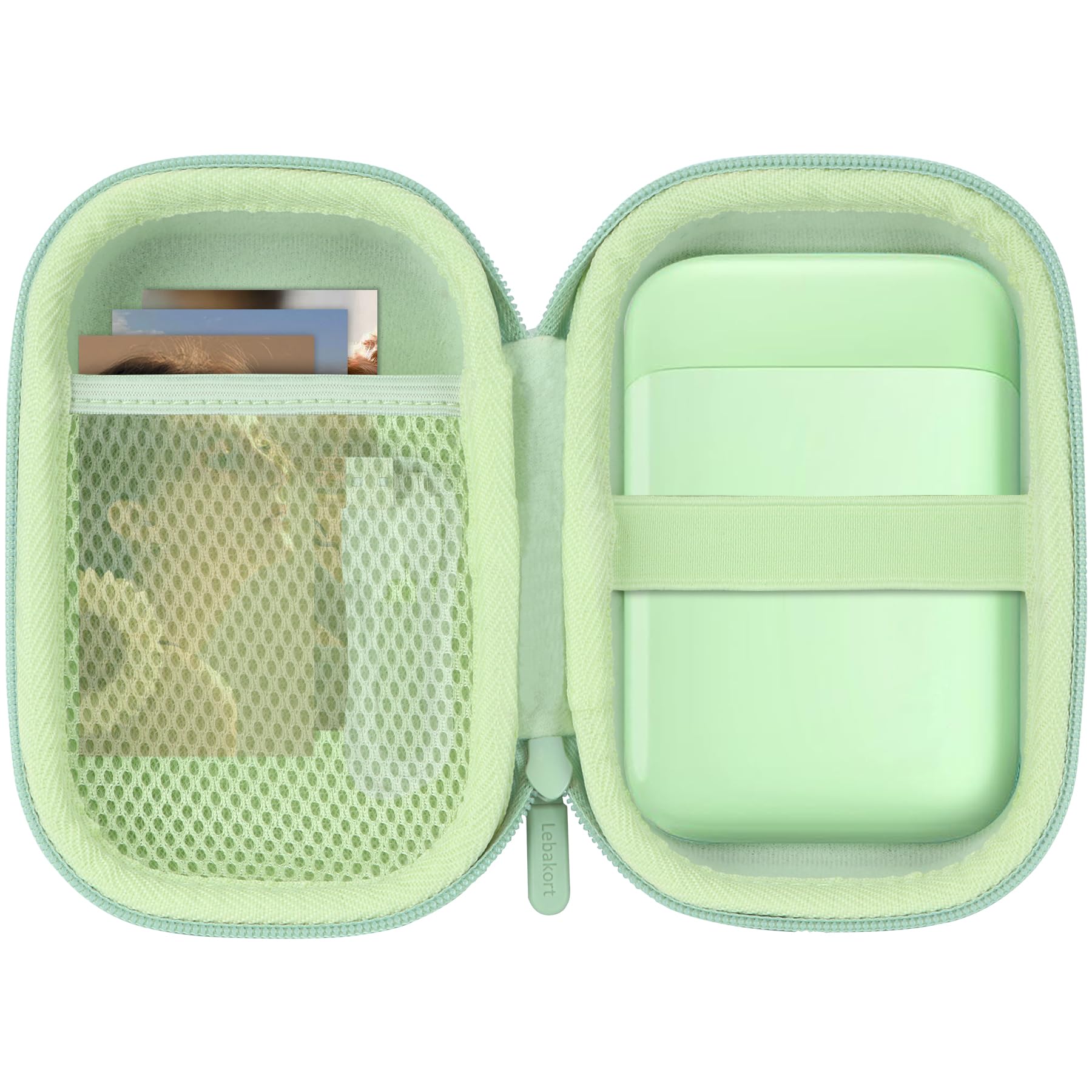 Lebakort Storage Case Compatible with Liene 2x3” Photo Printer Mini Instant Portable Color Mono Photo Printer (Green Case)