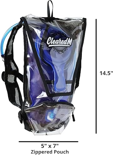 Miniatura 4 de Paquete de hidratación transparente - Mochila transparente con bolsa de agua de 1.5 L incluida, Hydropack para festivales y raves