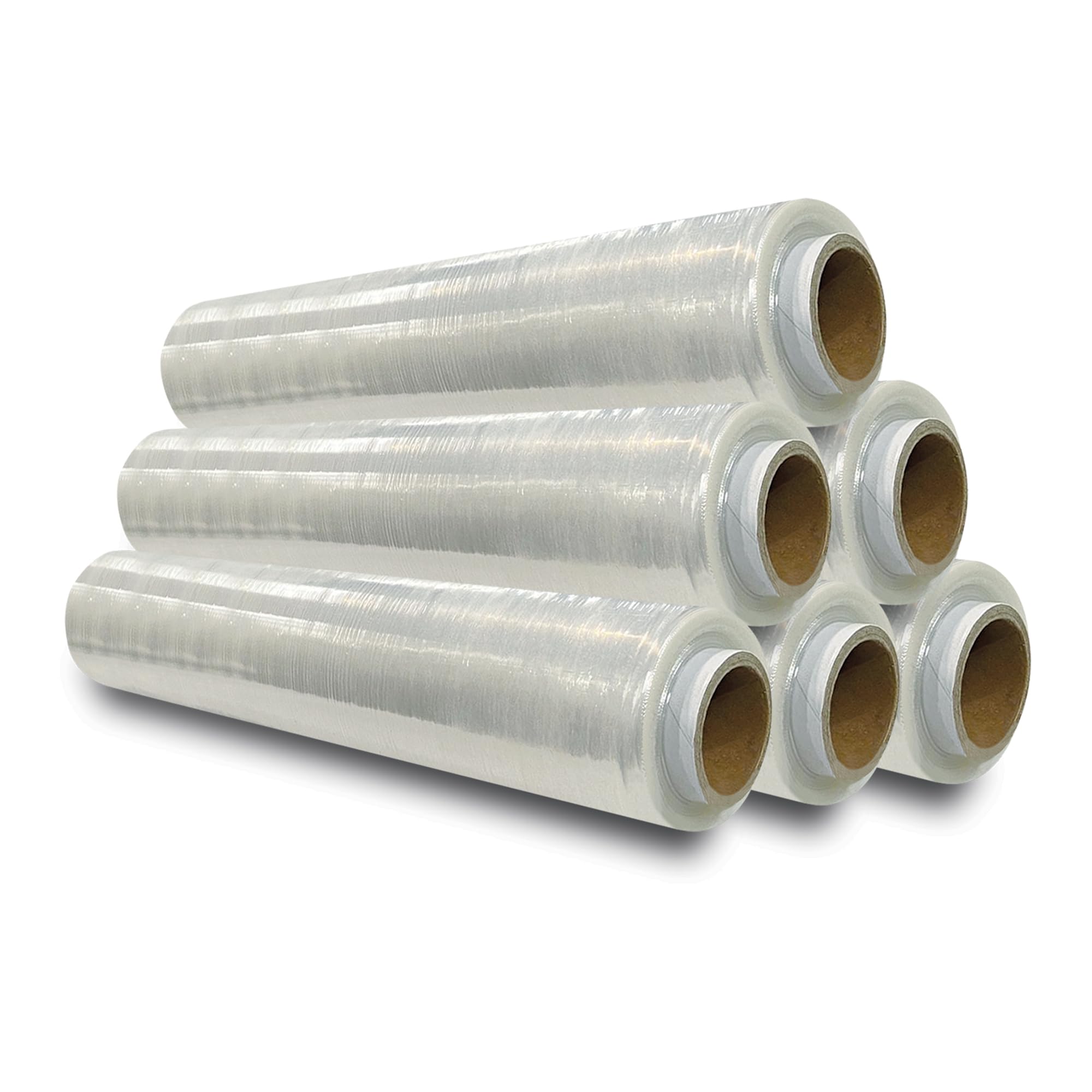Film étirable pour palette 400 mm x 250 m Lot de 6 rouleaux Résistant à l'eau et à l'humidité Transparent