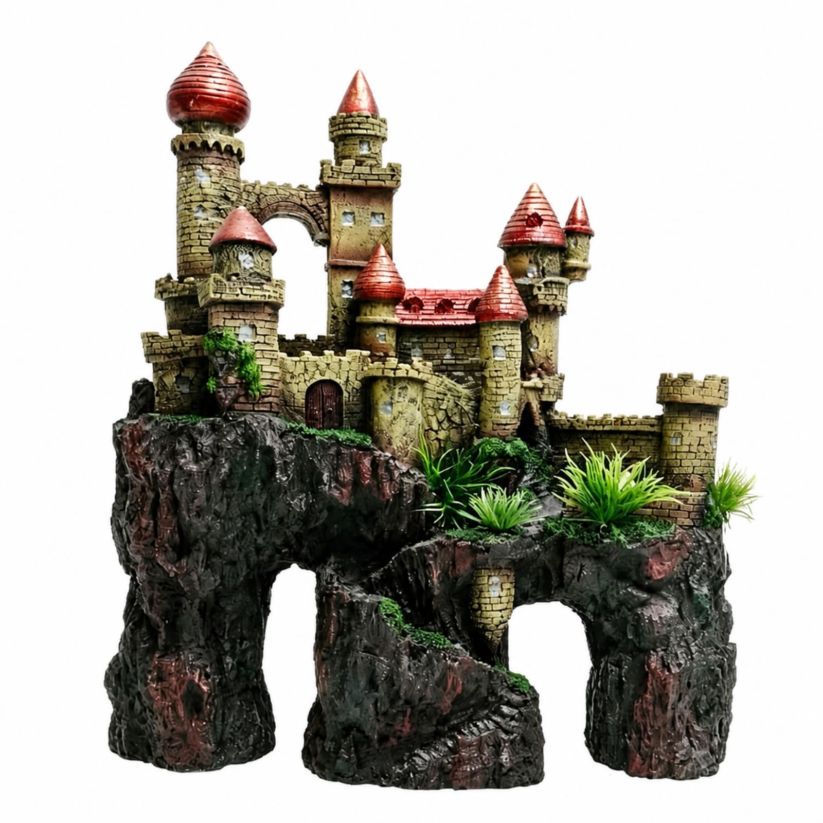 Castello per Acquario Durevole | Realistica, Castello in Resina, Realistico, Ornamento con Roccia, per Vasca Dei Pesci