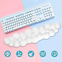 Vista 7 de Cloud - Teclado reposamuñecas – Espuma viscoelástica con soporte de muñeca de piel sintética para teclados de computadora, diseñado ergonómicamente