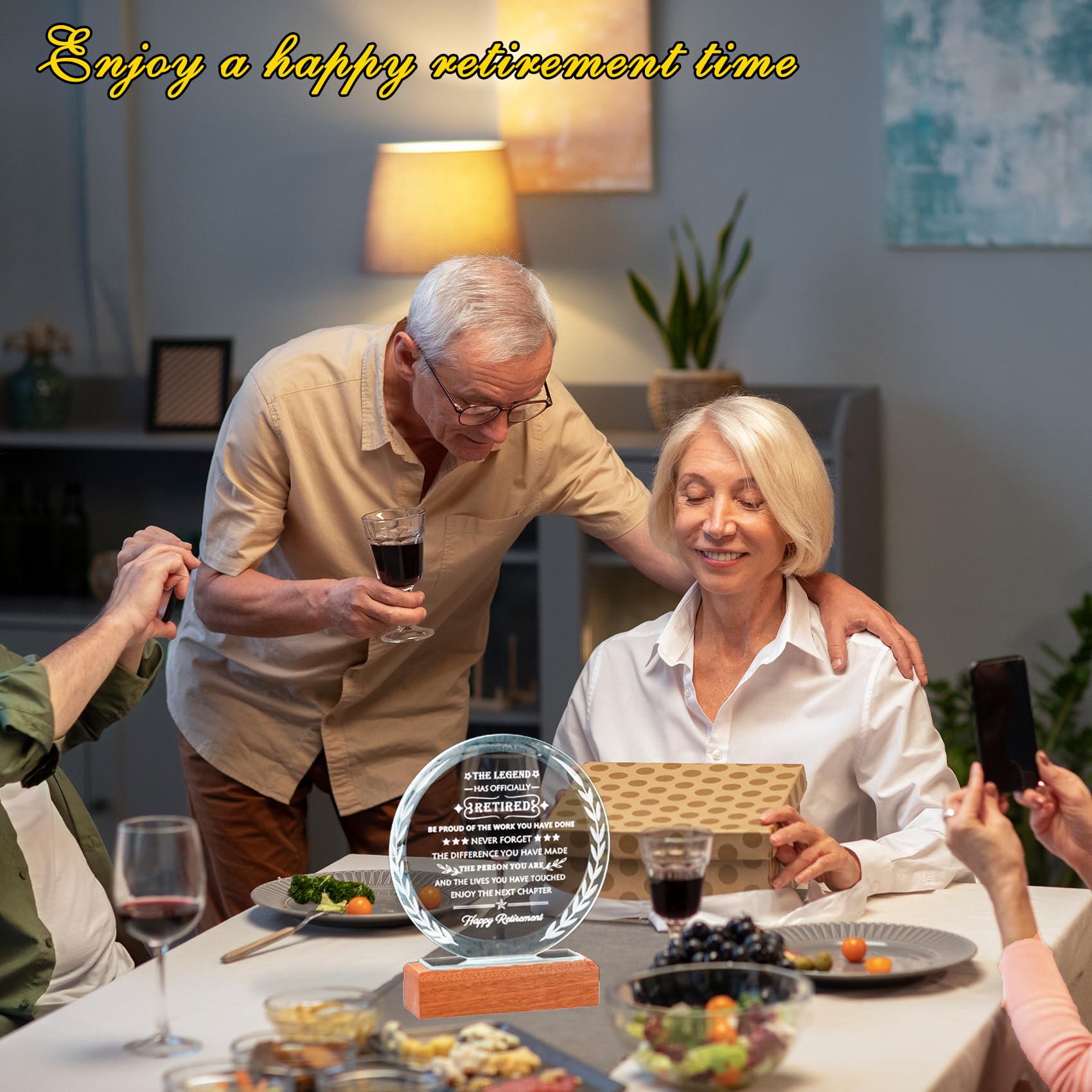 YWHL Geschenk zum Ruhestand für Frauen und Männer, tolles Geschenk zum Ruhestand, Kristall-Herz, Andenken, Abschiedsgeschenk, Geschenkidee für Kollegen, Chef, Lehrer, Freunde, Krankenschwester