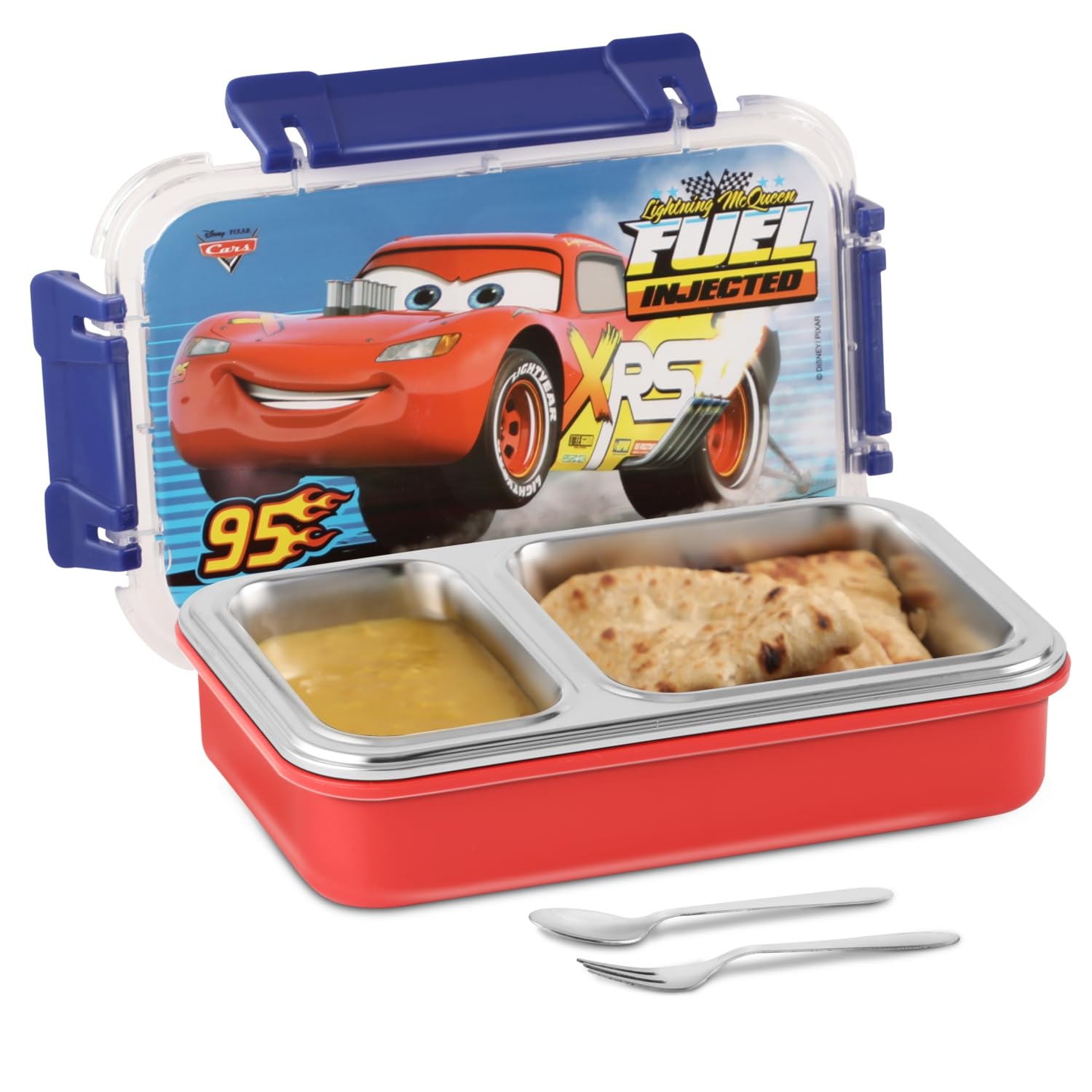 JAYPEE Toon Box 2 Car 95 Inner Stainless Steel Insulated Lunch Box for School Kids |Airtight Leakproof Tiffin Box with 2 Additional Lock |Food Grade|BPA Free, 545 ml, Blue-image-8