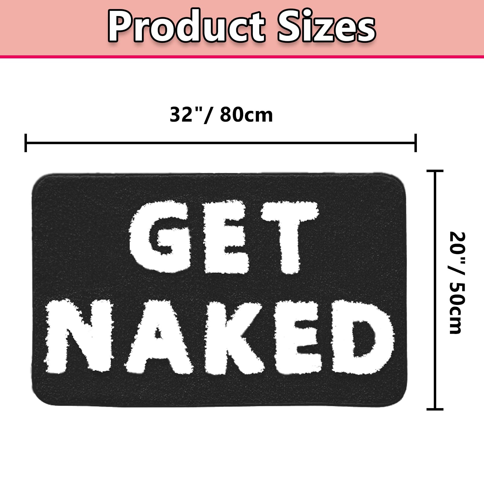 Get Naked Badematte – Lustiger Badteppich, 80 X 50 Cm, Weich, Rutschfest, Waschbar