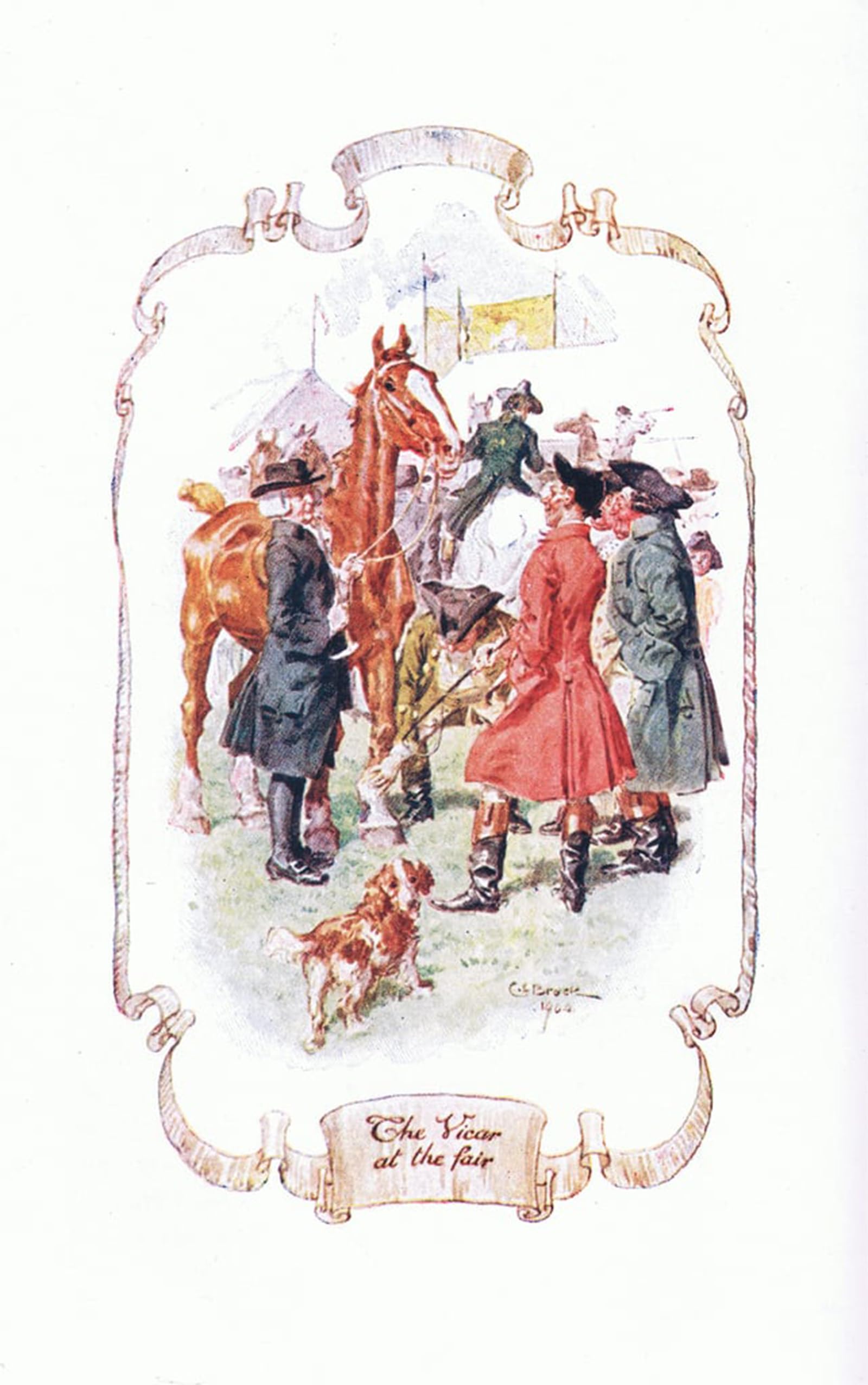 Serendipitp No Frame Retro Picture Poster Wall Art Pictures Painting The Vicar At The Fair By Charles Edmund Brock Wall Art Canvas Print For Wall Decor 60X90cm