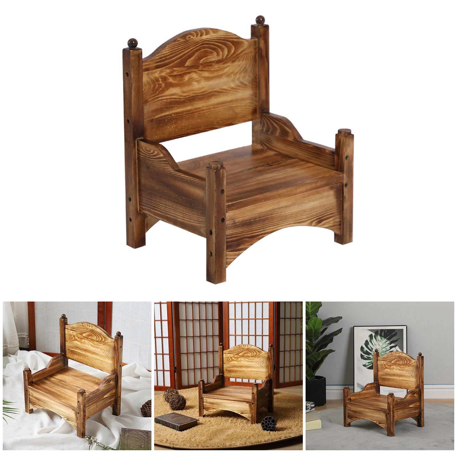 Sofá retro pequeño para bebé, accesorios de fotografía, sofá de madera maciza, muebles de fotografía para estudio, sofá de bebé y bebé