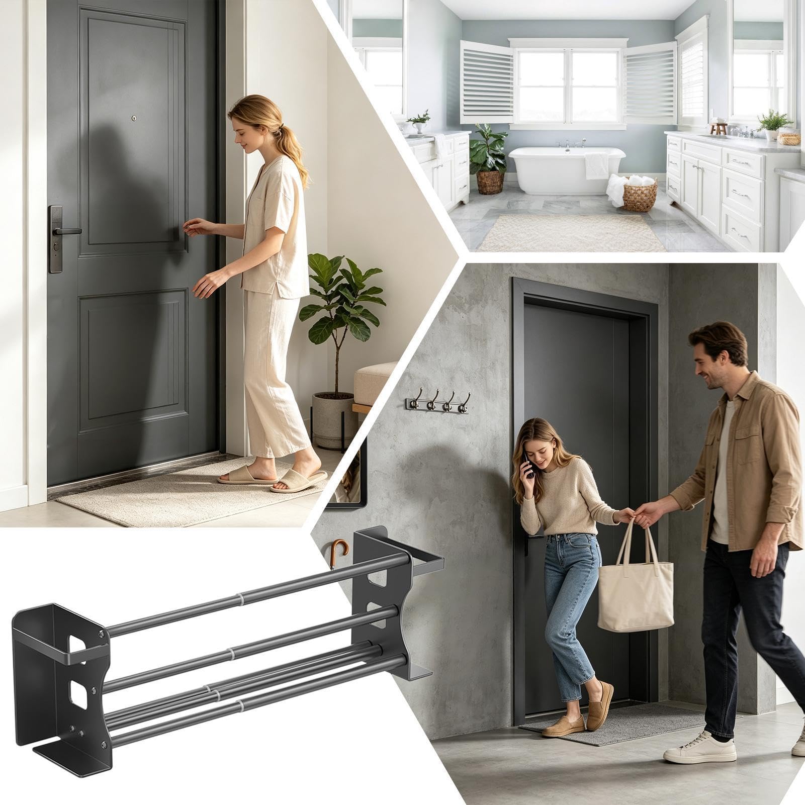 Zapatero de Pared Zapatero Magnético Doble Capa Detrás Puerta para | Porta Zapatos Sin Taladro para Armario, Entrada, Dormitorio, Acceso, Apartamento, Residencia Universitaria, Recibido