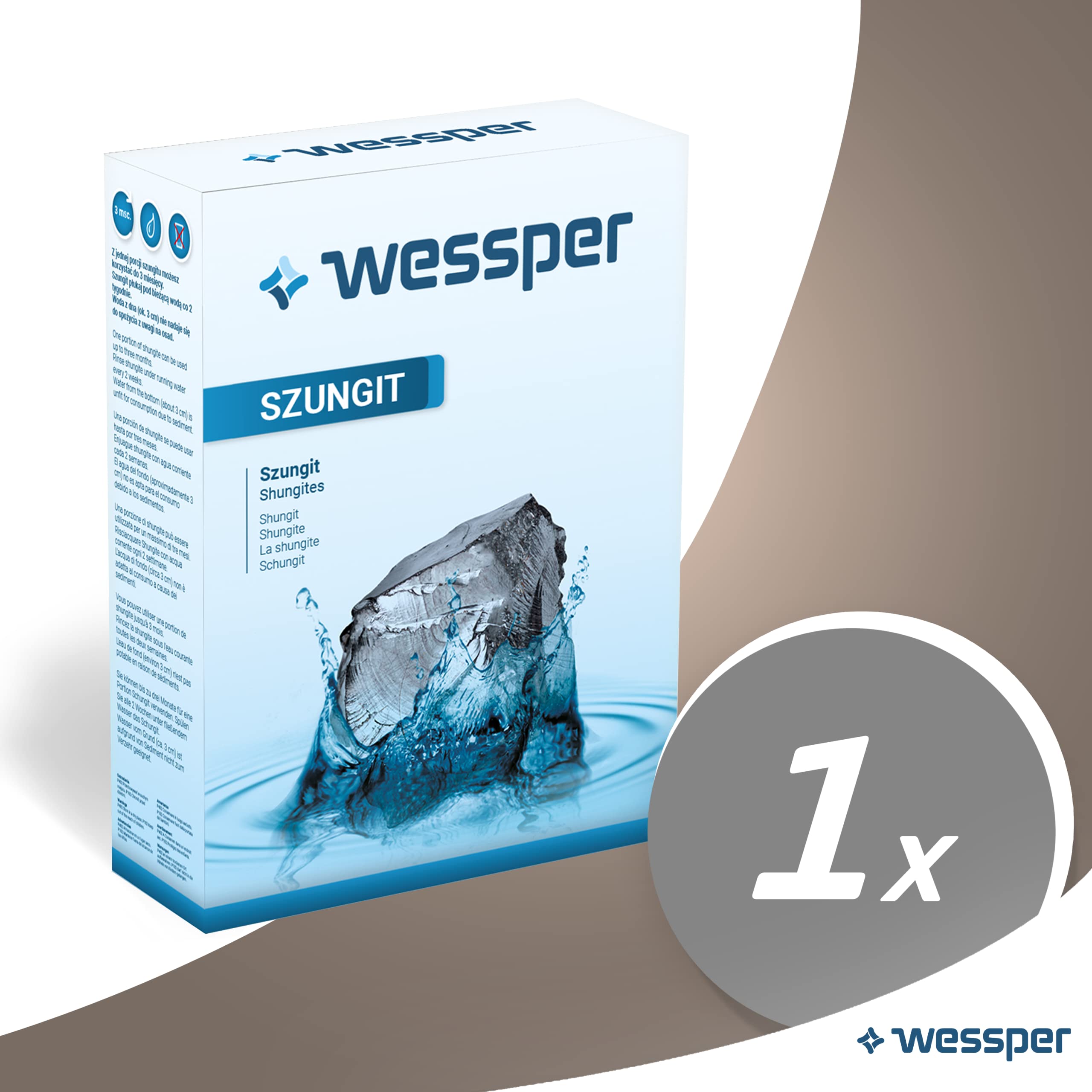 Wessper® Shungite - Pietre pulci d'acqua - Cristallo nero lucido garantito pietra rara autentica per la purificazione dell'acqua, shungite acqua e guarigione naturale Chakra Reiki Karelin Russia (500