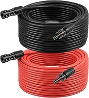 Vista 11 de Cable de extensión solar de 10 AWG de 3 pies negro + 3 pies rojo, cable de panel solar de calibre 10 macho a hembra, alambre de cobre estañado